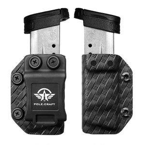 S&W M&P Shield 9mm/.40 Single Stack Magazine Holster IWB/OWB Carbon Fiber Kydex - 9mm/.40 Mag Carrier - Custom fit: M&P Shield 9mm/.40 Single Stack Magazines Case Pouch - Universal Right / Left Hand