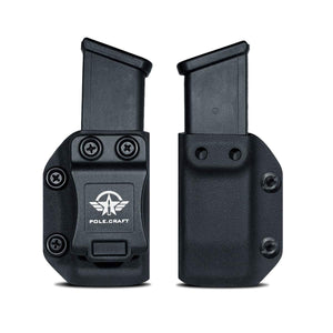 IWB/OWB Glock Magazine Holster Kydex - Glock Mag Carrier - Available Model: 9mm/.40 Double Stack Magazines for: Glock 17 Glock 19 22 23 25 26 27 31 32 33 34 35 37 38 39 Magazines Holder Case - PoLe.Craft Holster & Knives