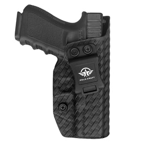 Glock 19 Holster, Carbon Fiber Kydex Holster IWB for Glock 19 19X Glock 23 Glock 25 Glock 32 Glock 45 (Gen 3 4 5) Pistol Case - Inside Waistband Carry Concealed Holster Glock 19 IWB (Black, Right)