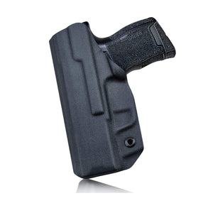 IWB Kydex Holster Custom Fit: Sig Sauer P365 / P365 SAS Pistol - Inside Waistband Concealed Carry - Adj. Cant Retention - Cover Mag-Button - Widened Entrance - No Wear, No Jitter - Black - PoLe.Craft Holster & Knives